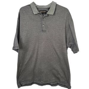 Donald J. Trump Polo Shirt Large Men's Navy Blue Beige Signature Collection Golf